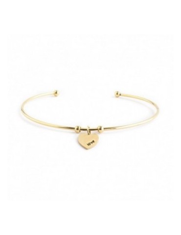 BRACCIALE RIGIDO ORO CON CUORE