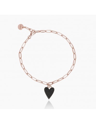 Bracciale cuore pavé nero